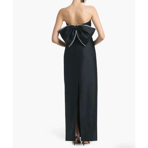 Sachin + Babi Dresses & Skirts - Sachin & Babi Keira Black Strapless Faux Pearl Bow Evening Gown Size 4 NWT
